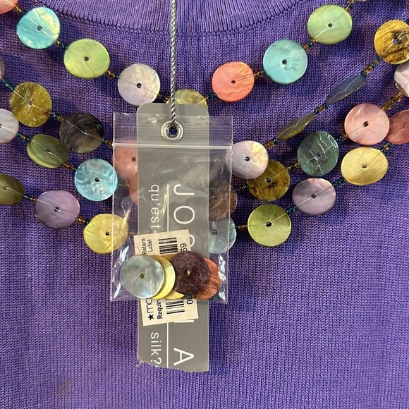 NWT Women’s Joseph A Qu'est Cequec EST Purple Shell Embellished Tank Top Sz M - Picture 5 of 9